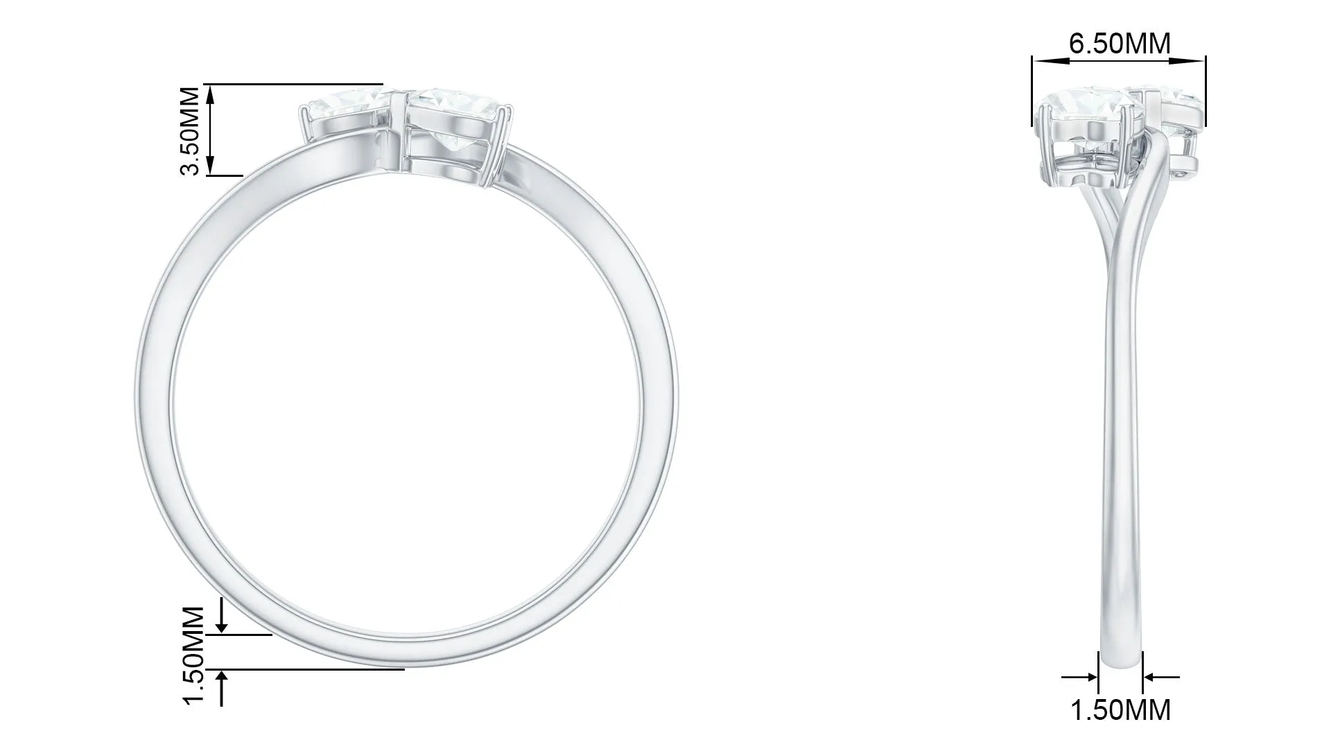 Heart Shape Lab Grown Diamond Toi Et Moi Promise Ring