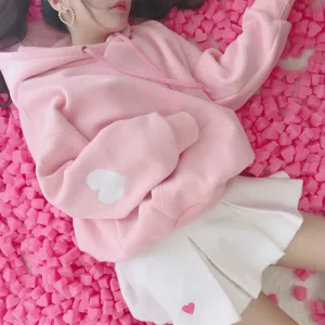Heart Sleeve Hoodie Pullover