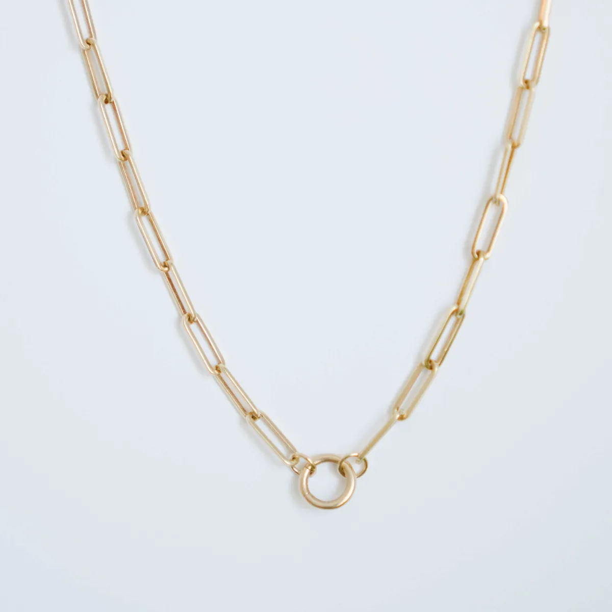 Heavy Weight Paperclip Chain with Charm Holder