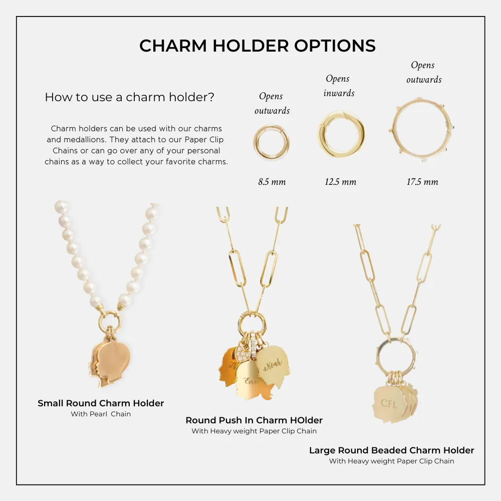 Heavy Weight Paperclip Chain with Charm Holder