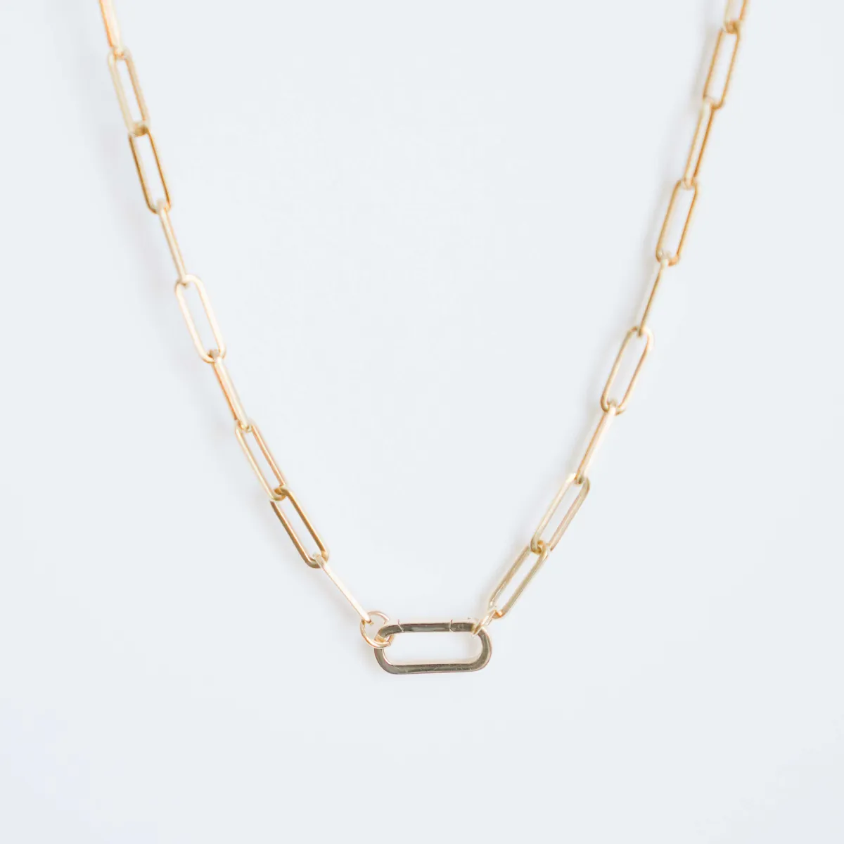 Heavy Weight Paperclip Chain with Charm Holder