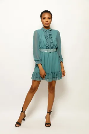 HELINA PUFF RUFFLED CUTE DRESS