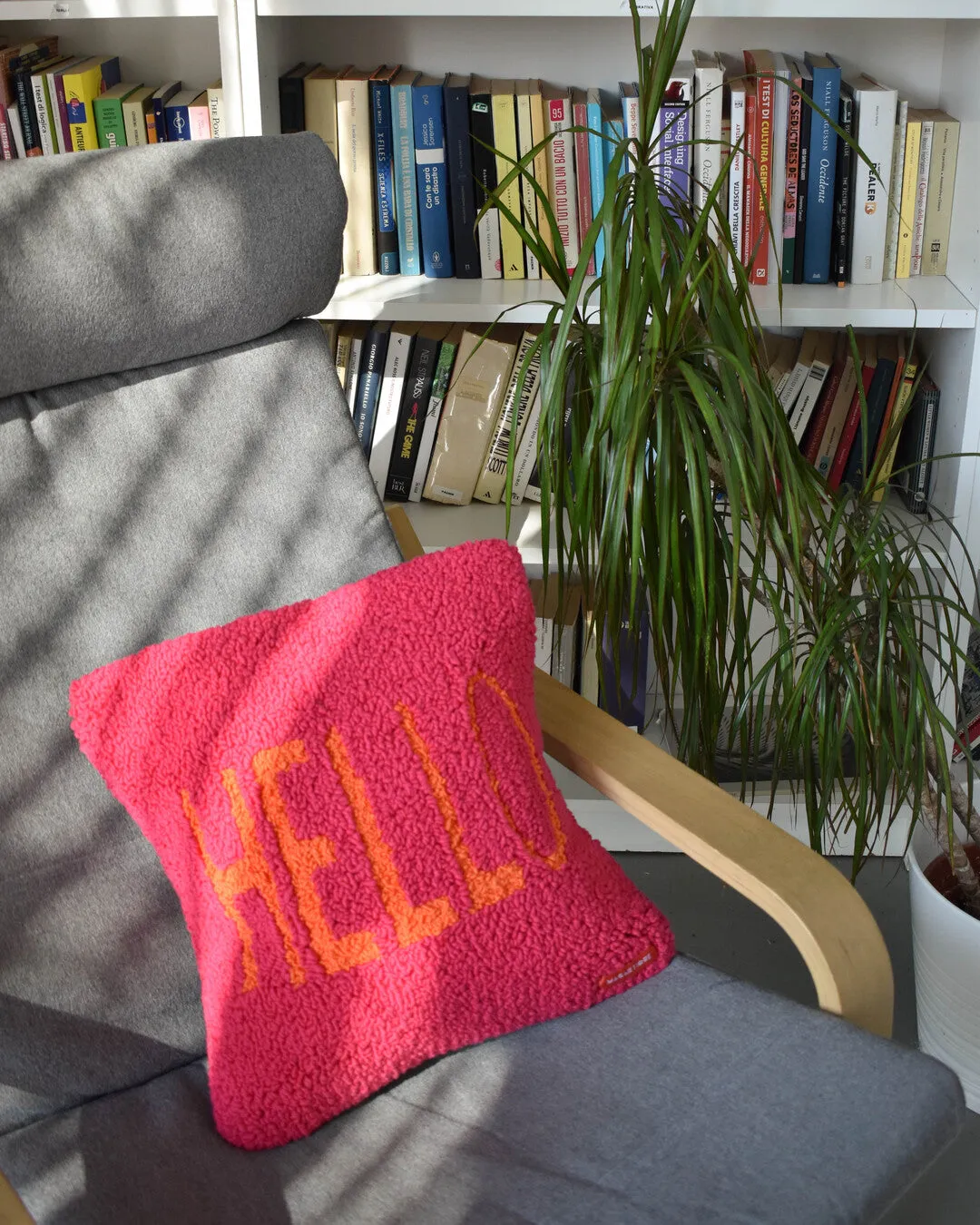 Hello pillow cover