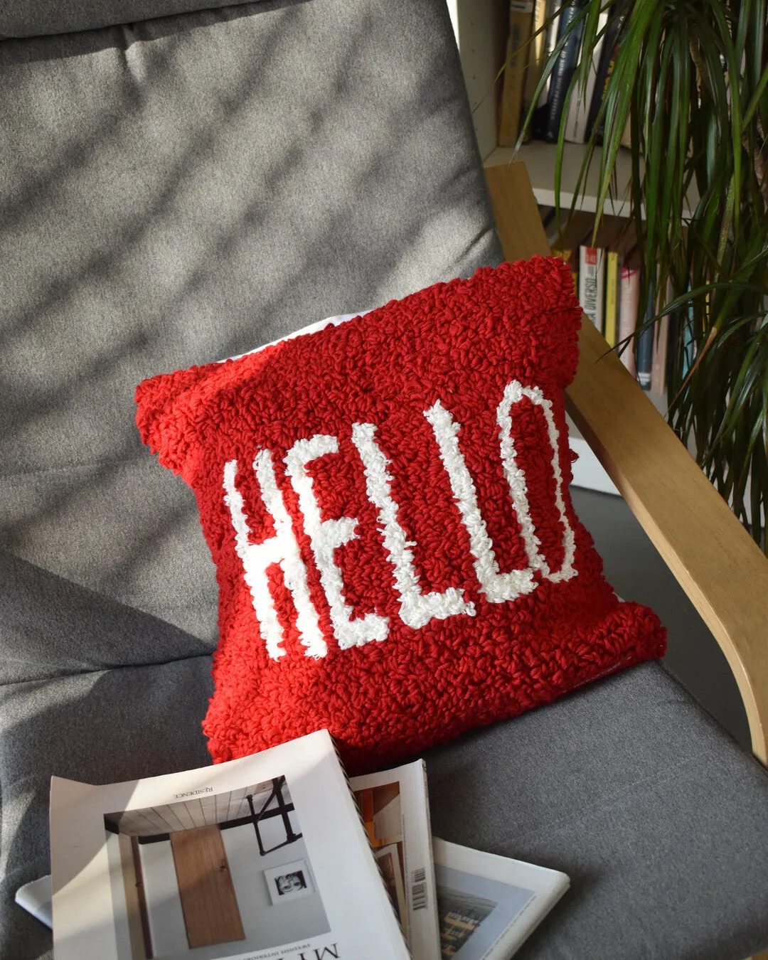 Hello pillow cover
