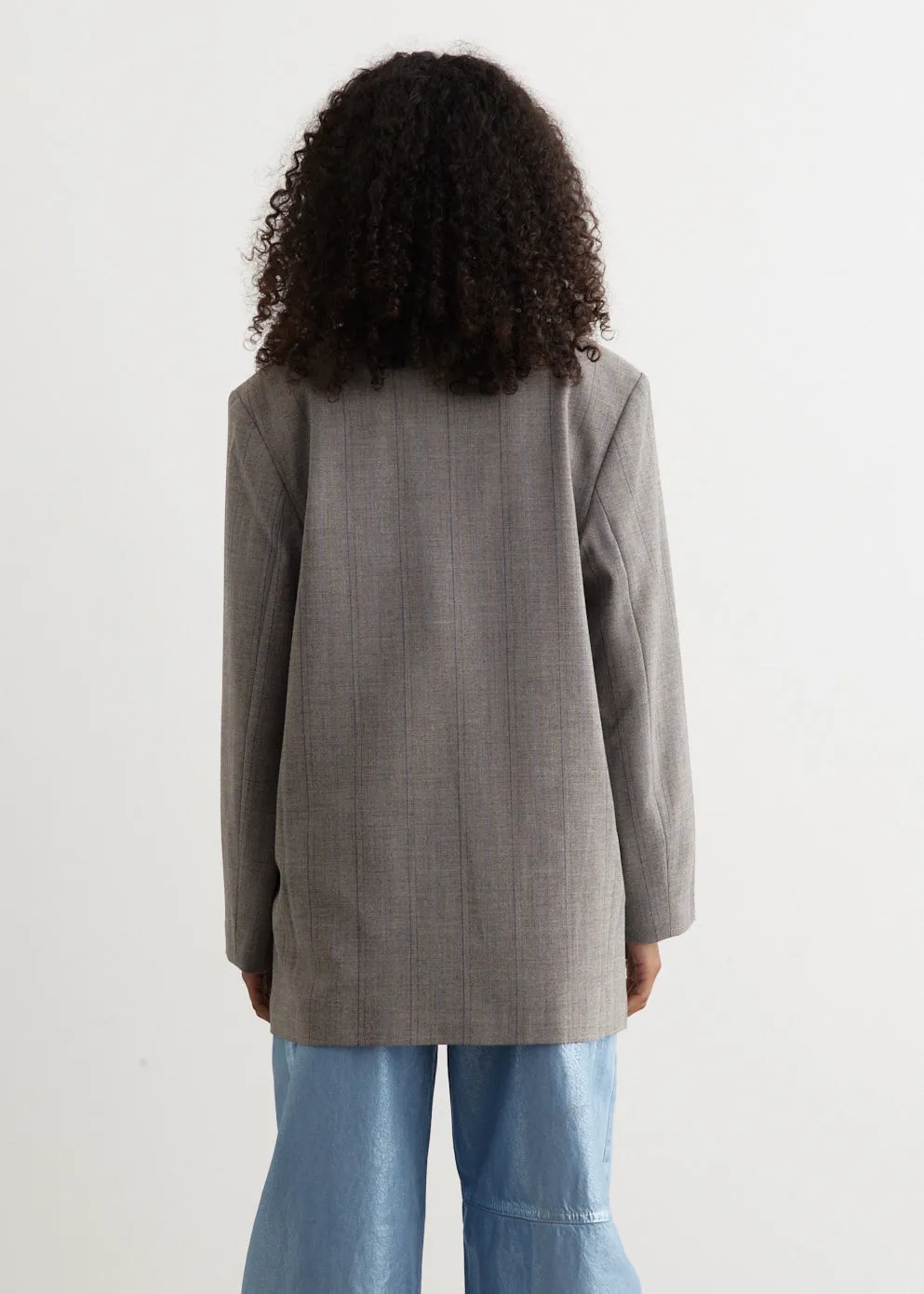 Herringbone Suiting Boxy Blazer