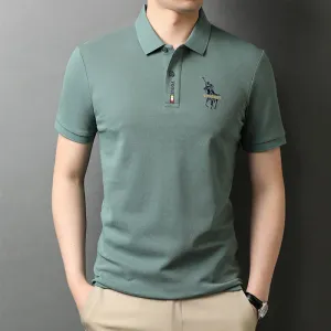 High-End Solid Embroidery Casual Polo Shirt