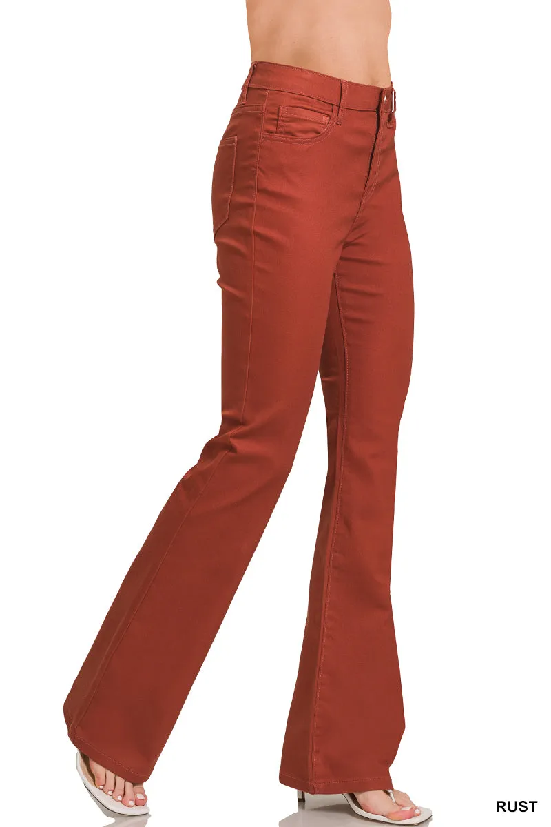 High-Rise Bootcut Color Denim Pants
