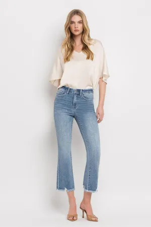 High Rise Crop Flare Jeans