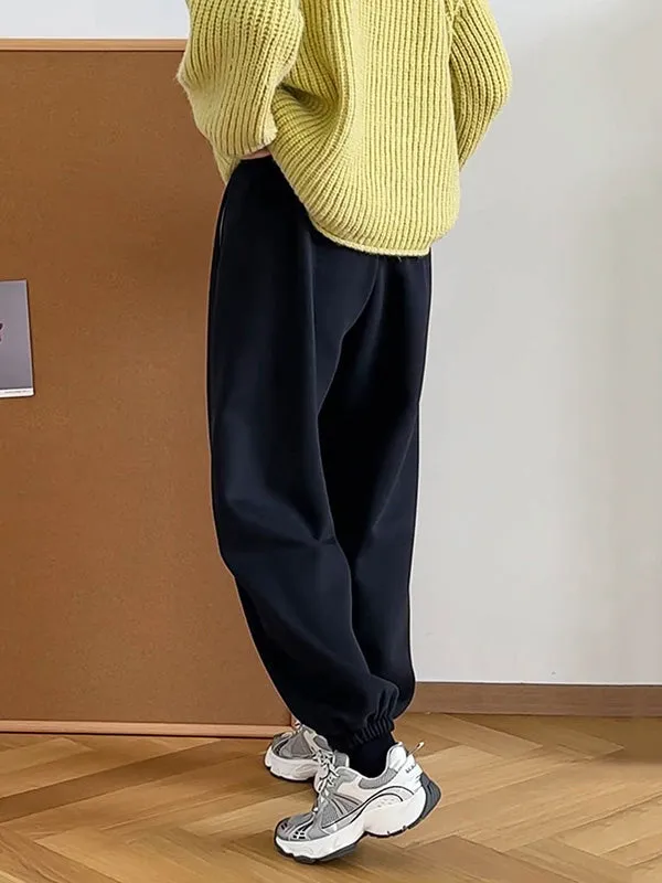 High Waisted Loose Elasticity Split-Joint Pants Trousers