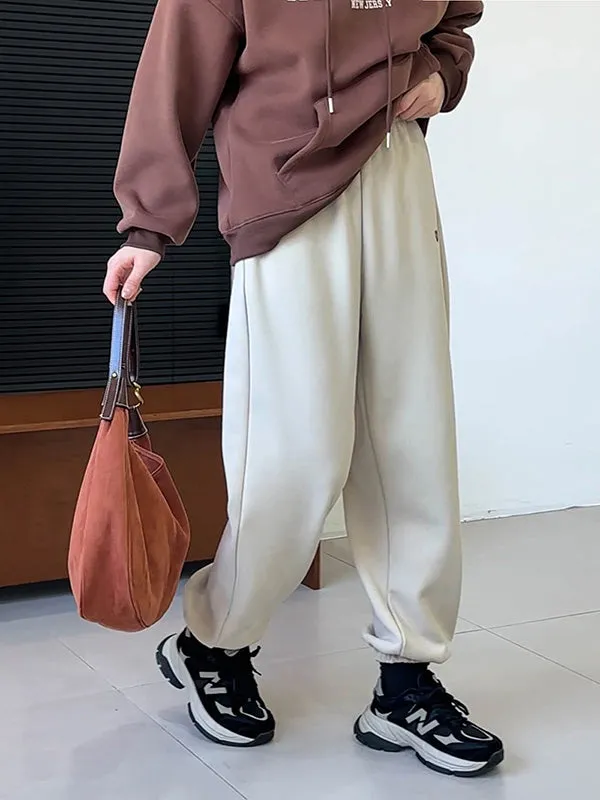 High Waisted Loose Elasticity Split-Joint Pants Trousers
