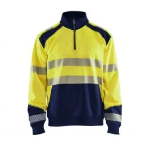 High&#x20;Vis&#x20;Sweatshirt&#x20;With&#x20;Half&#x20;Zip&#x20;3556&#x20;High&#x20;Vis&#x20;Geel&#x2F;Marine&#x20;-&#x20;Bl&#xE5;kl&#xE4;der