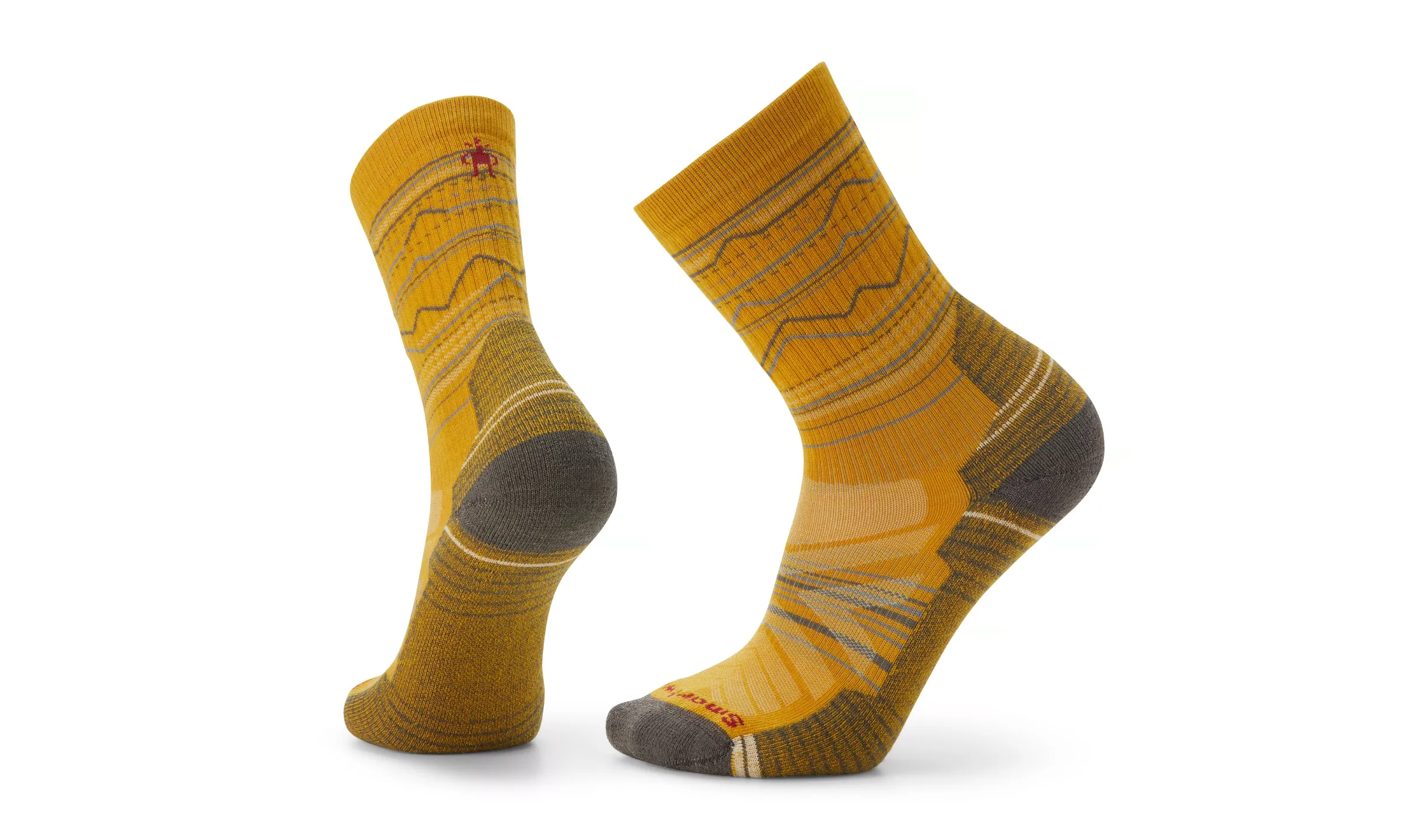 Hike Light Cushion Mountain Range Pattern Crew Socks