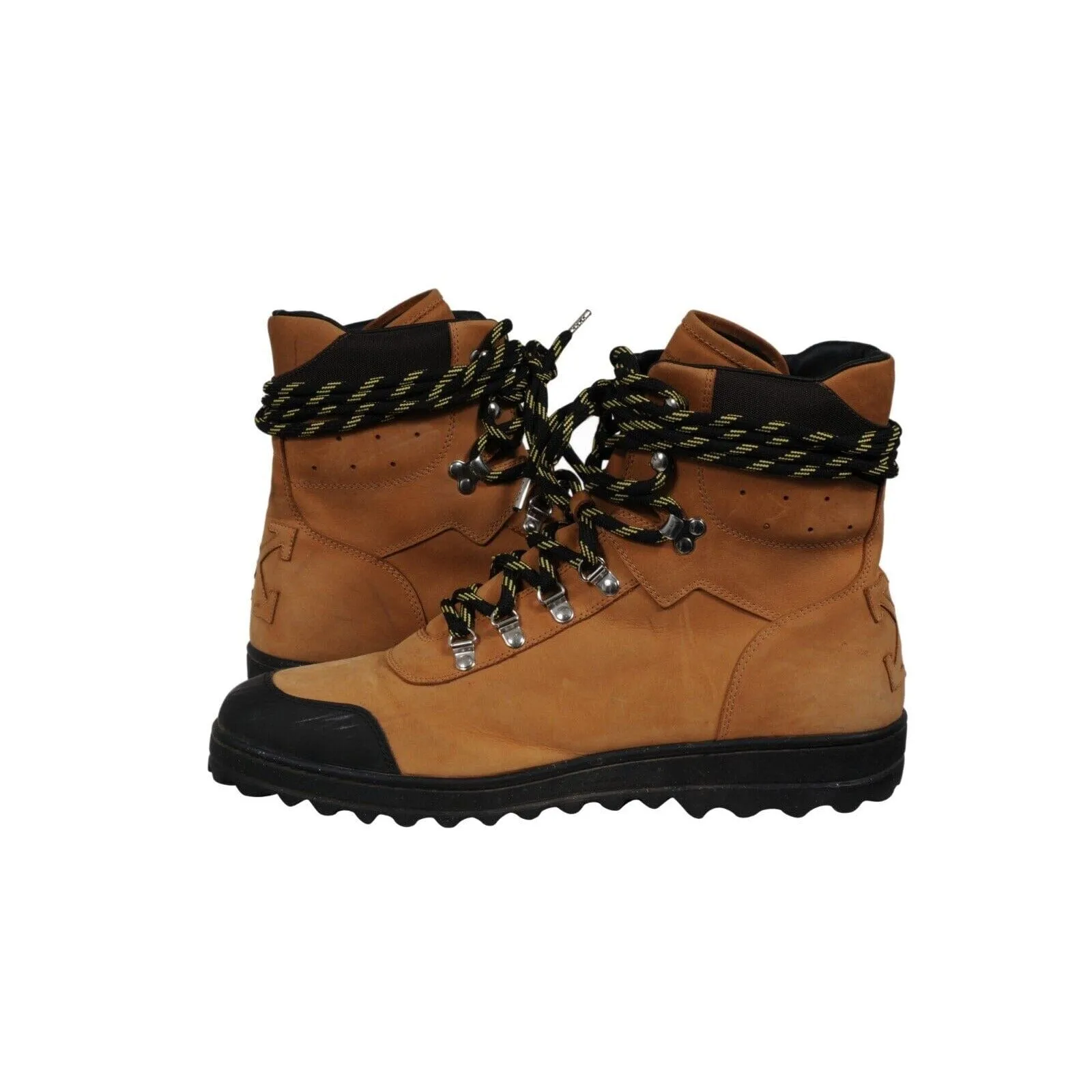 Hiking Boots Brown Tan Black Nubuck Rubber Sole