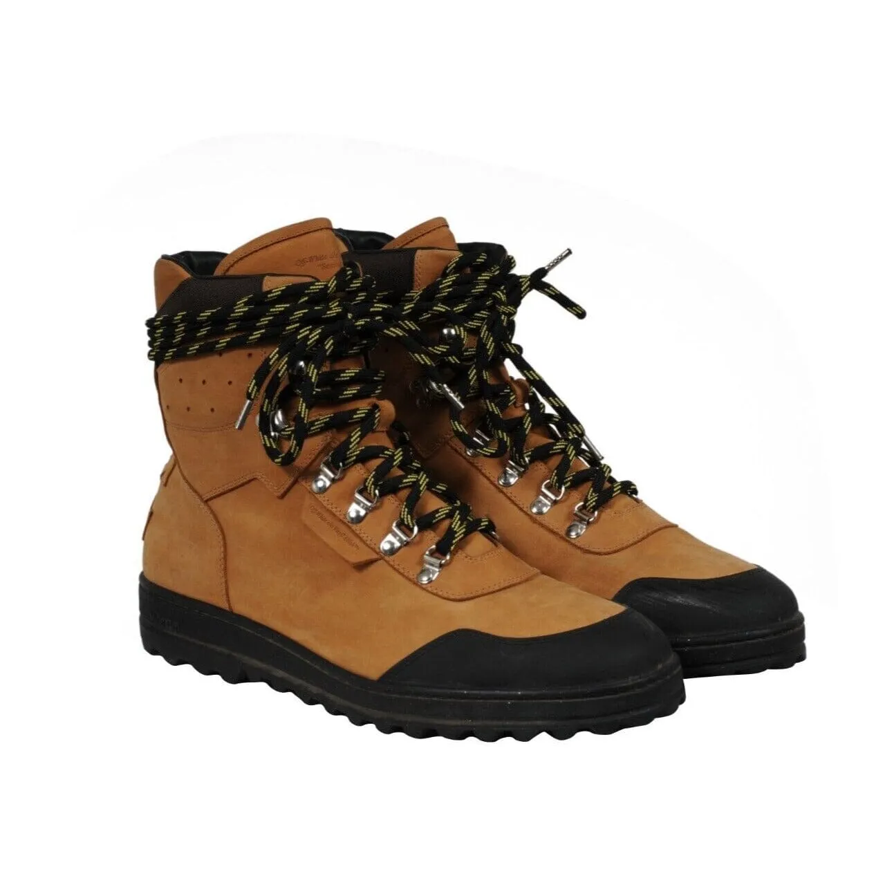 Hiking Boots Brown Tan Black Nubuck Rubber Sole