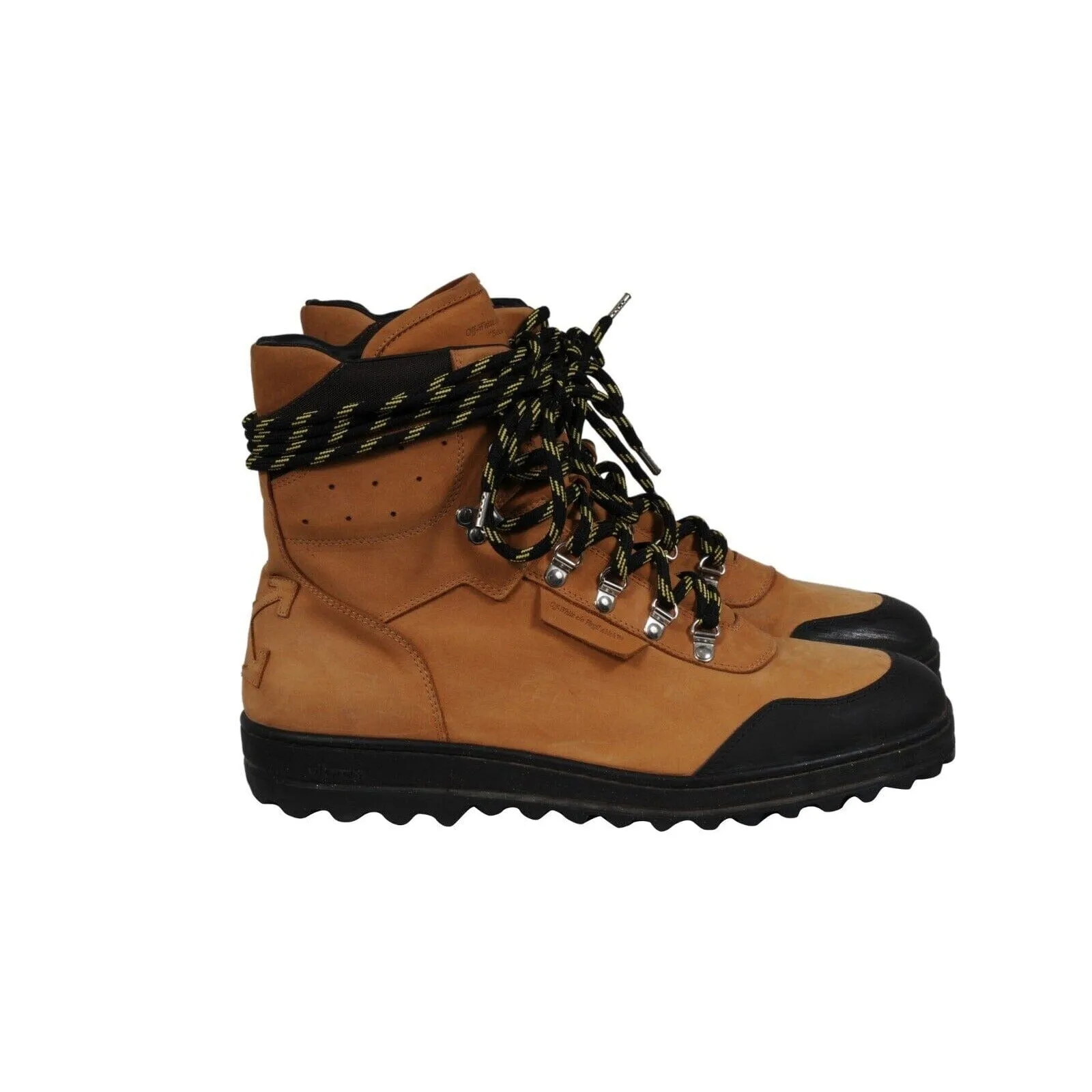 Hiking Boots Brown Tan Black Nubuck Rubber Sole