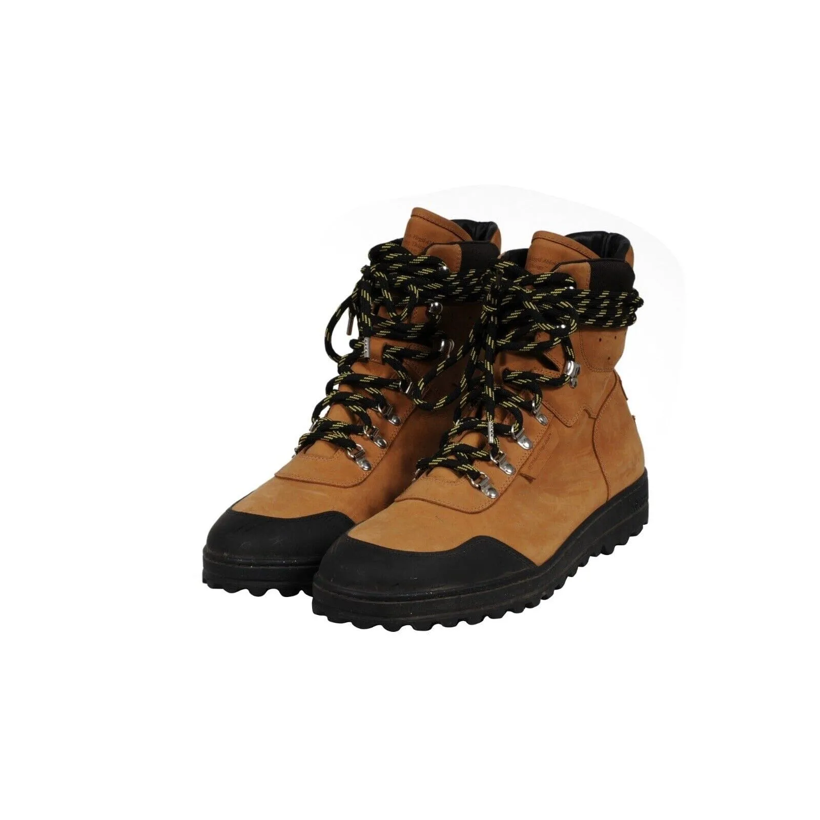 Hiking Boots Brown Tan Black Nubuck Rubber Sole
