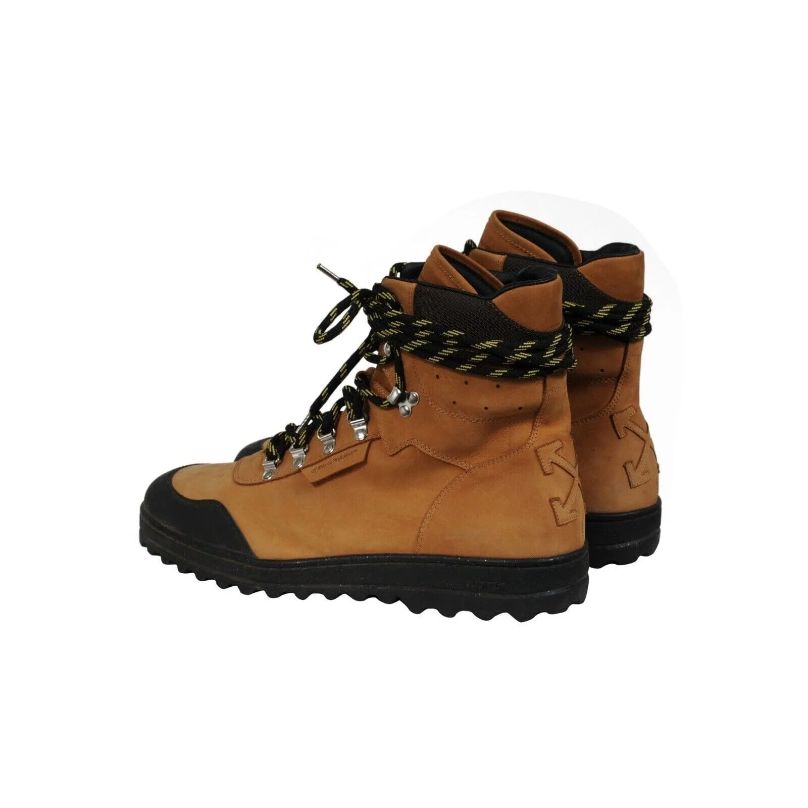Hiking Boots Brown Tan Black Nubuck Rubber Sole