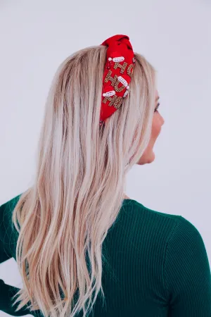 Ho Ho Ho Knotted Headband - Red