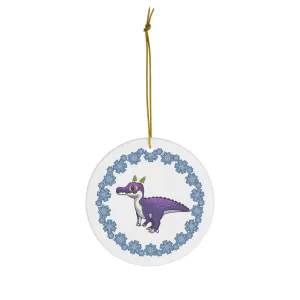 Holiday Baryonyx - Ceramic Ornament - Snowflake Edition