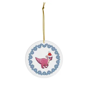 Holiday Pachycephalosaurus - Ceramic Ornament - Snowflake Edition