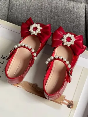 Holiday Princess Pearl-Embellished Mary Jane Shoes