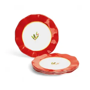 Holly Melamine Salad/Dessert Plates (Set of 4)