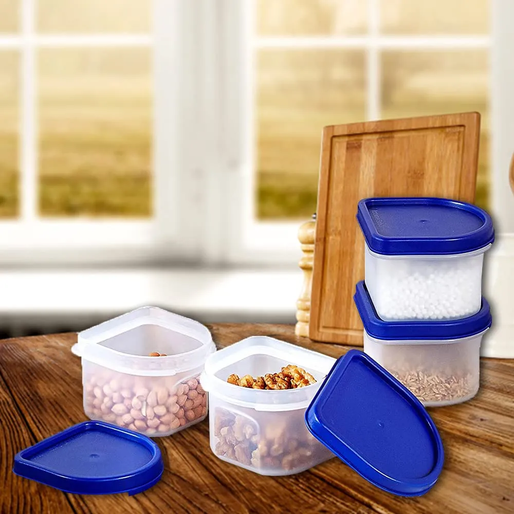 Homestic Storage Utility Container|Plastic Unbreakable Food Storage Jar|Leak Roof,BPA Free Food Kitchen Organizer With Lid,250 ML,Pack of 6 (White)