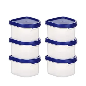 Homestic Storage Utility Container|Plastic Unbreakable Food Storage Jar|Leak Roof,BPA Free Food Kitchen Organizer With Lid,250 ML,Pack of 6 (White)