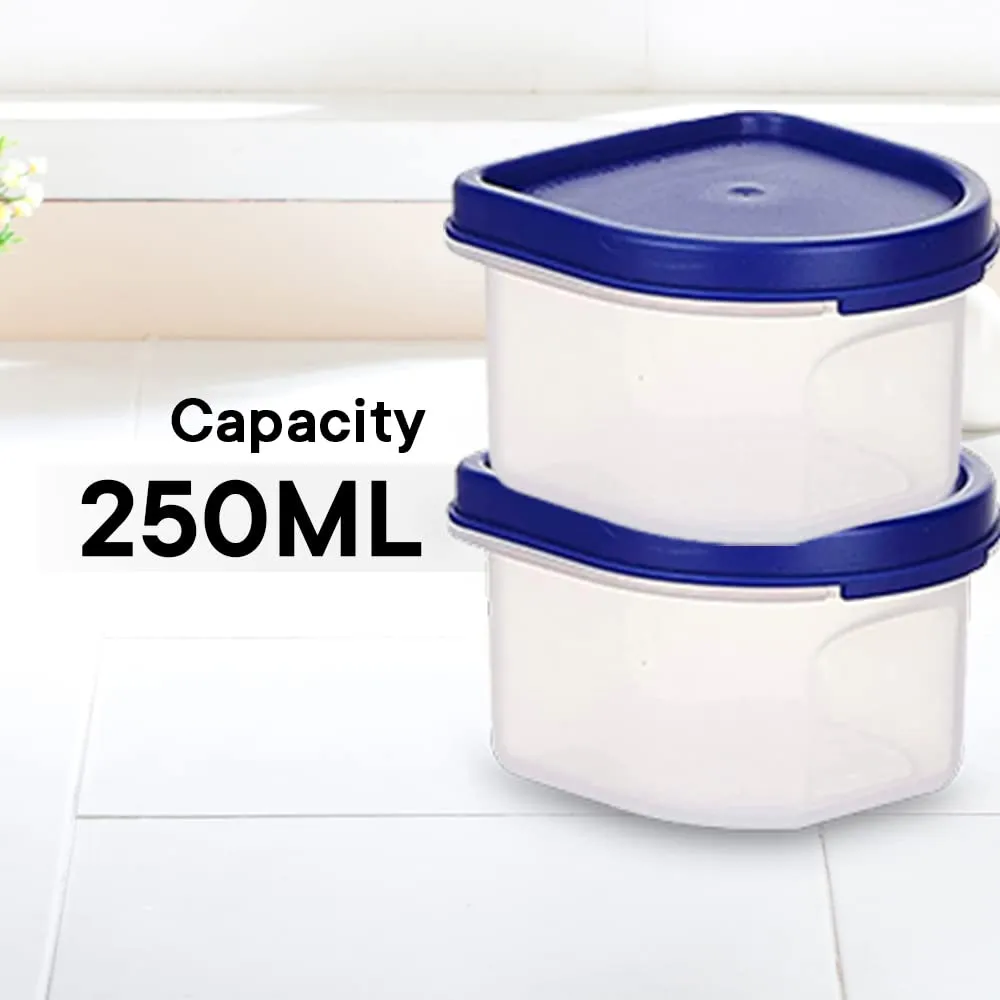 Homestic Storage Utility Container|Plastic Unbreakable Food Storage Jar|Leak Roof,BPA Free Food Kitchen Organizer With Lid,250 ML,Pack of 6 (White)