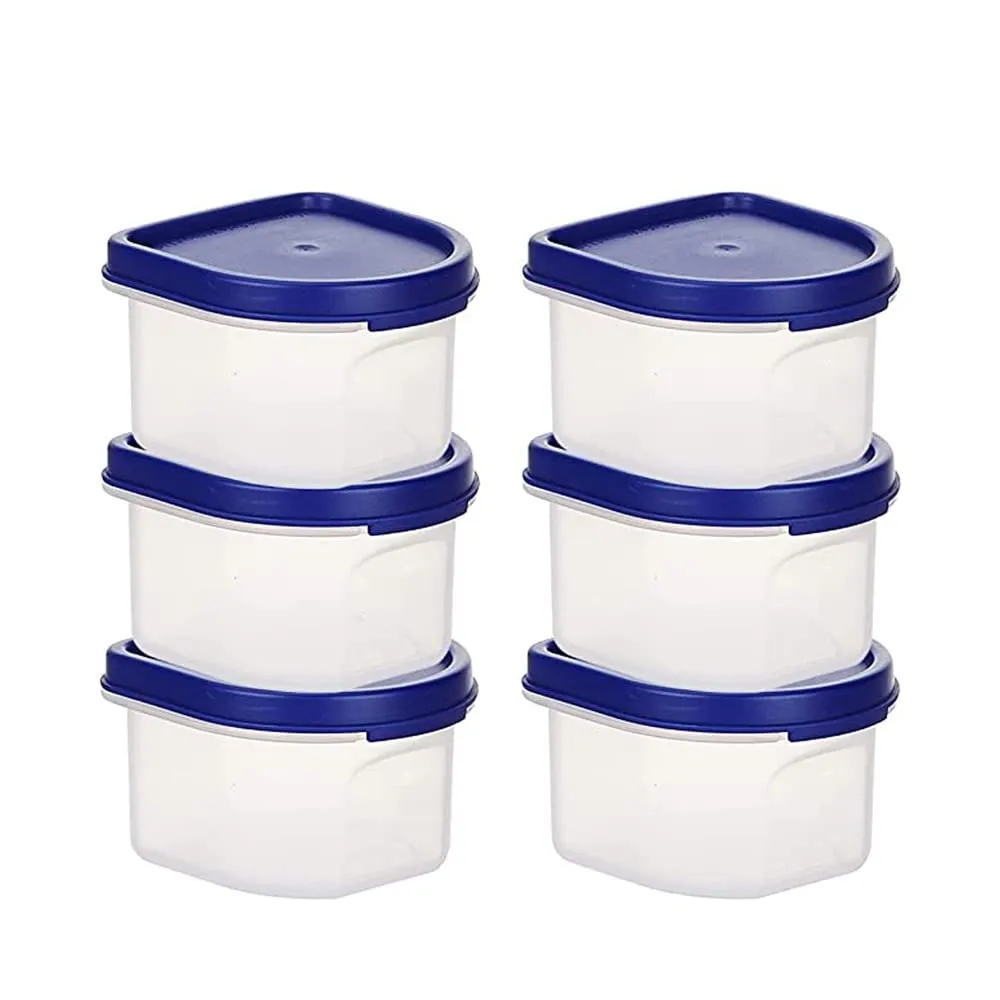 Homestic Storage Utility Container|Plastic Unbreakable Food Storage Jar|Leak Roof,BPA Free Food Kitchen Organizer With Lid,250 ML,Pack of 6 (White)