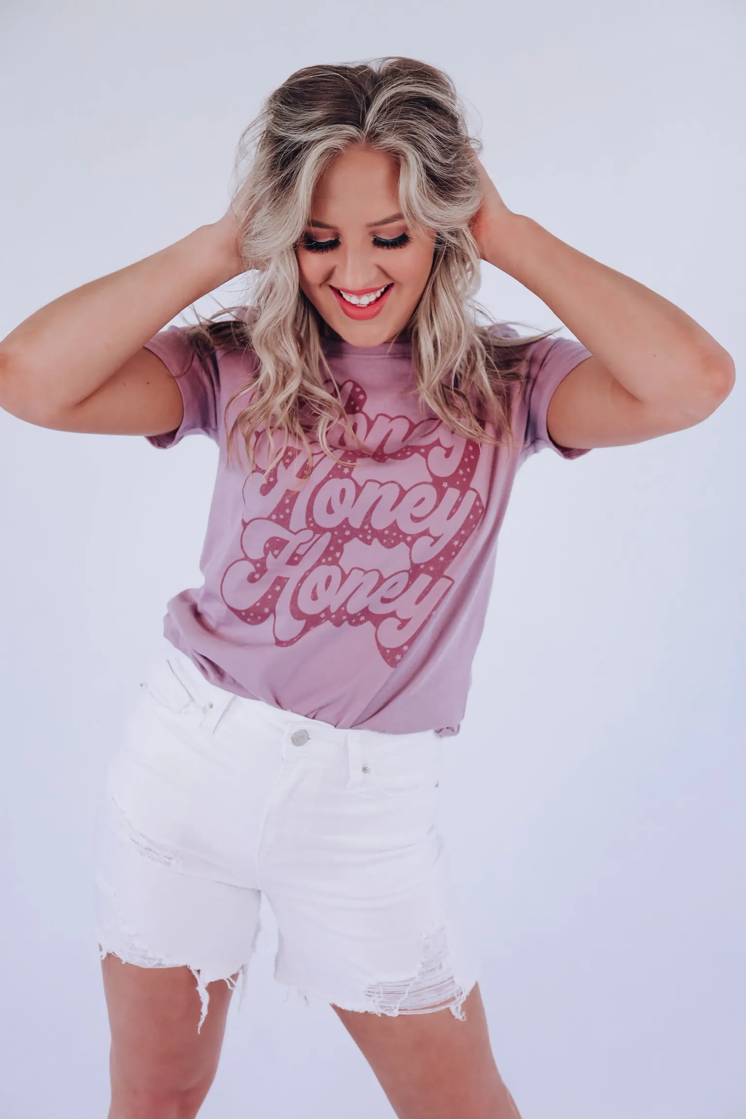 Honey Honey Honey Graphic Tee - Plum