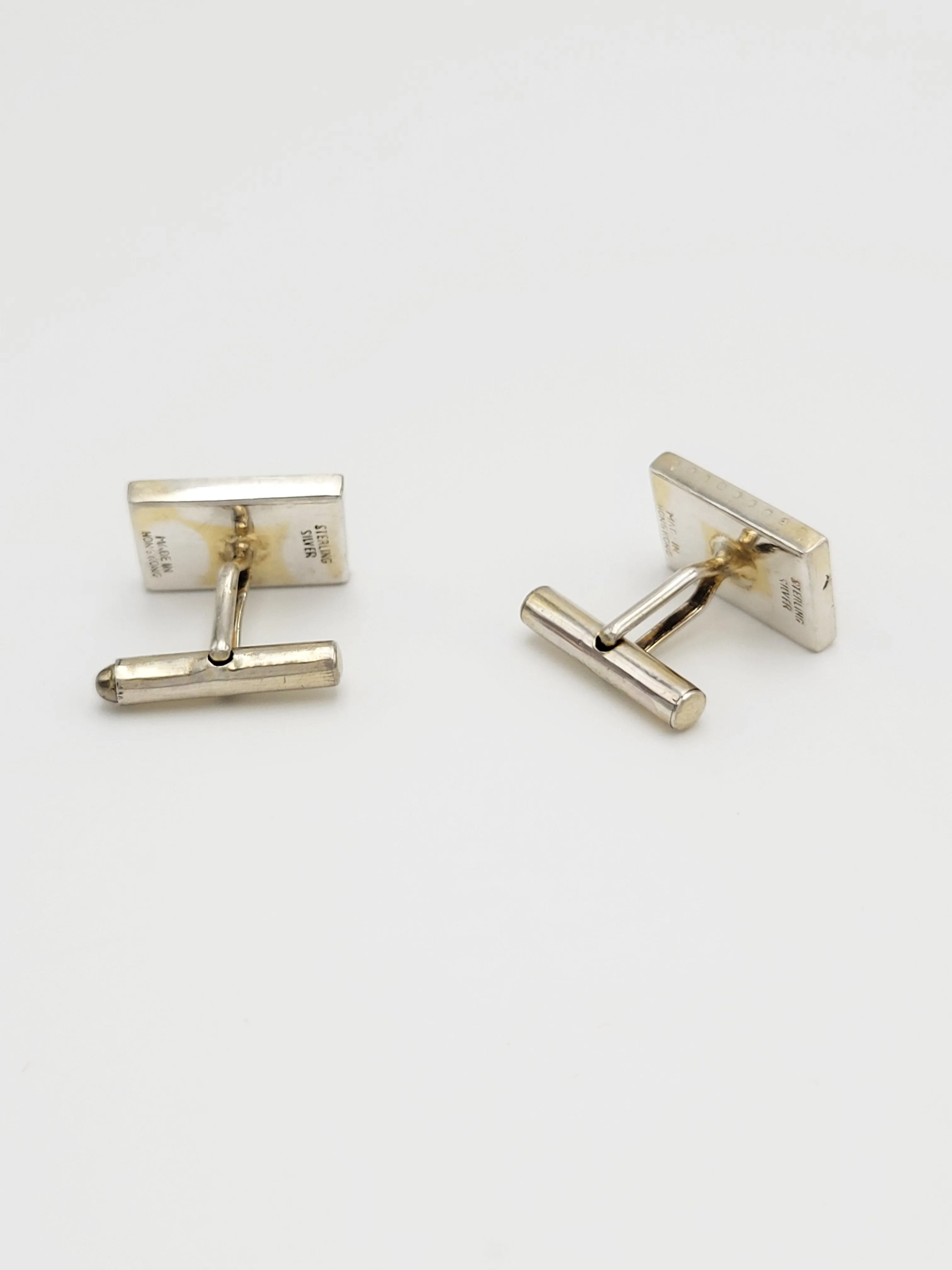 Hong Kong Designer Gold Gilt Sterling Working Abacus Cufflinks Circa 1950s