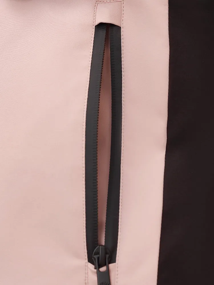 Hooded Goose Down Ski Jacket With Belt
