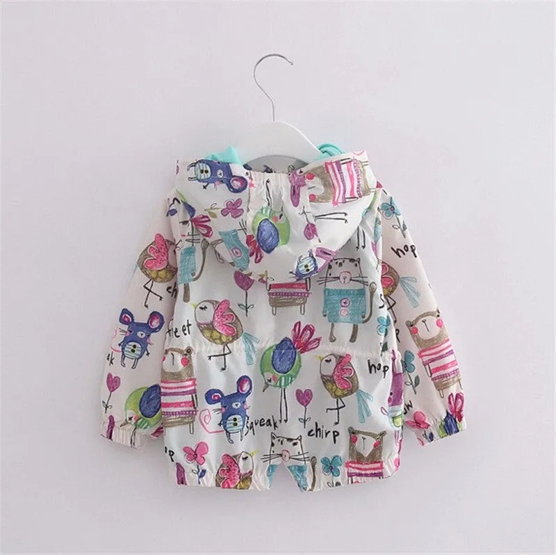Hooded Graffiti Cartoon Printed Kids Spring and Fall Coat - Free Shipping to N.A.