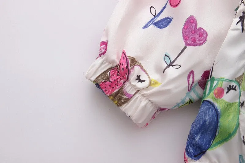 Hooded Graffiti Cartoon Printed Kids Spring and Fall Coat - Free Shipping to N.A.