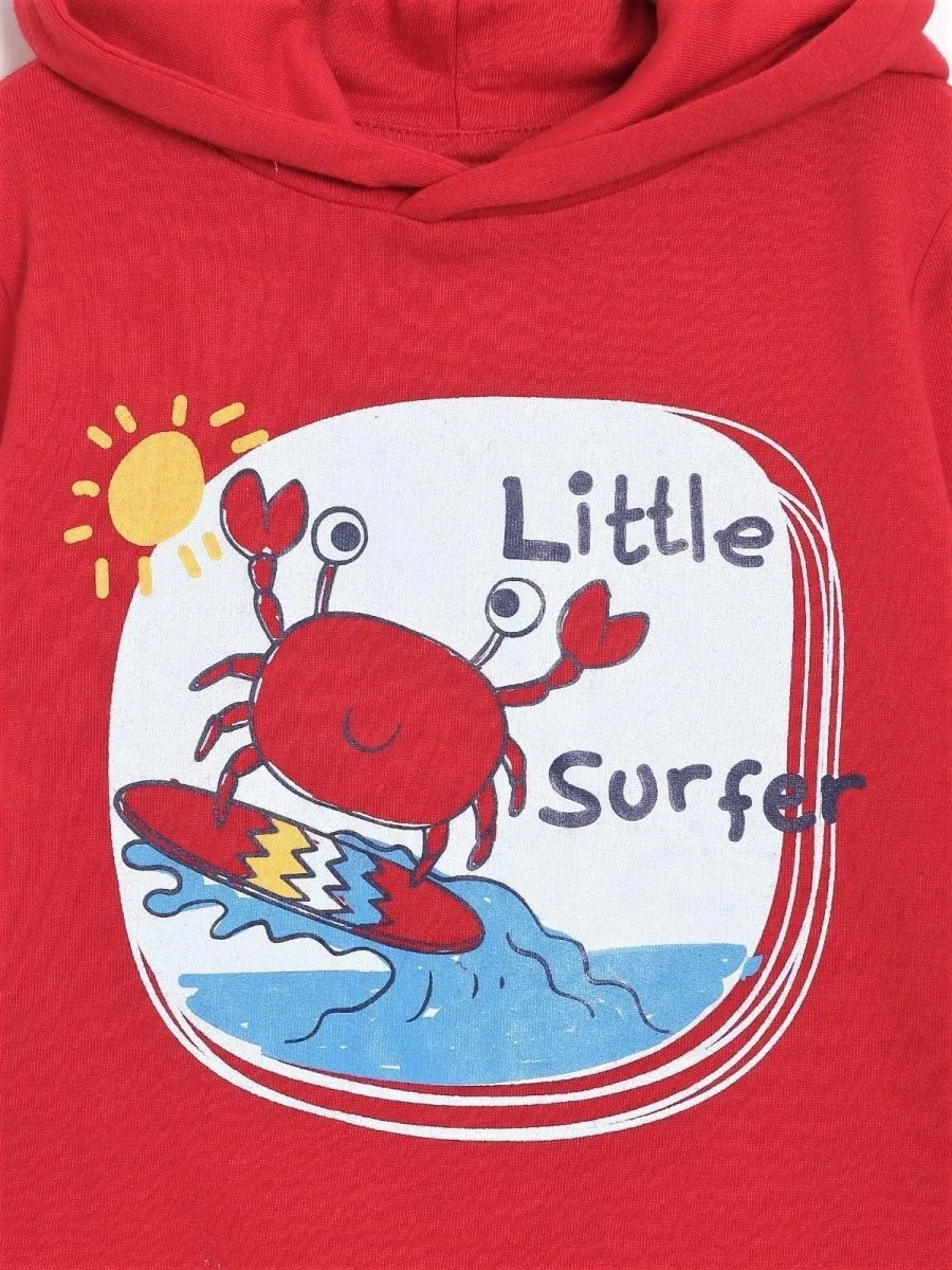 Hooded Sweatshirt Combo of 3-Little Monster-Little Surfer-My Little Lion