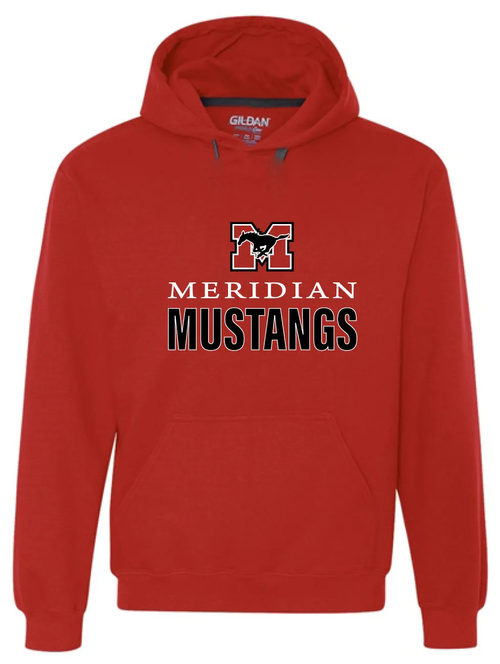 Hoodie - Red with "Meridian Mustangs"