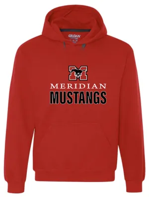 Hoodie - Red with "Meridian Mustangs"