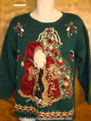 Horrible 80s Santa Ugly Christmas Sweater Pullover