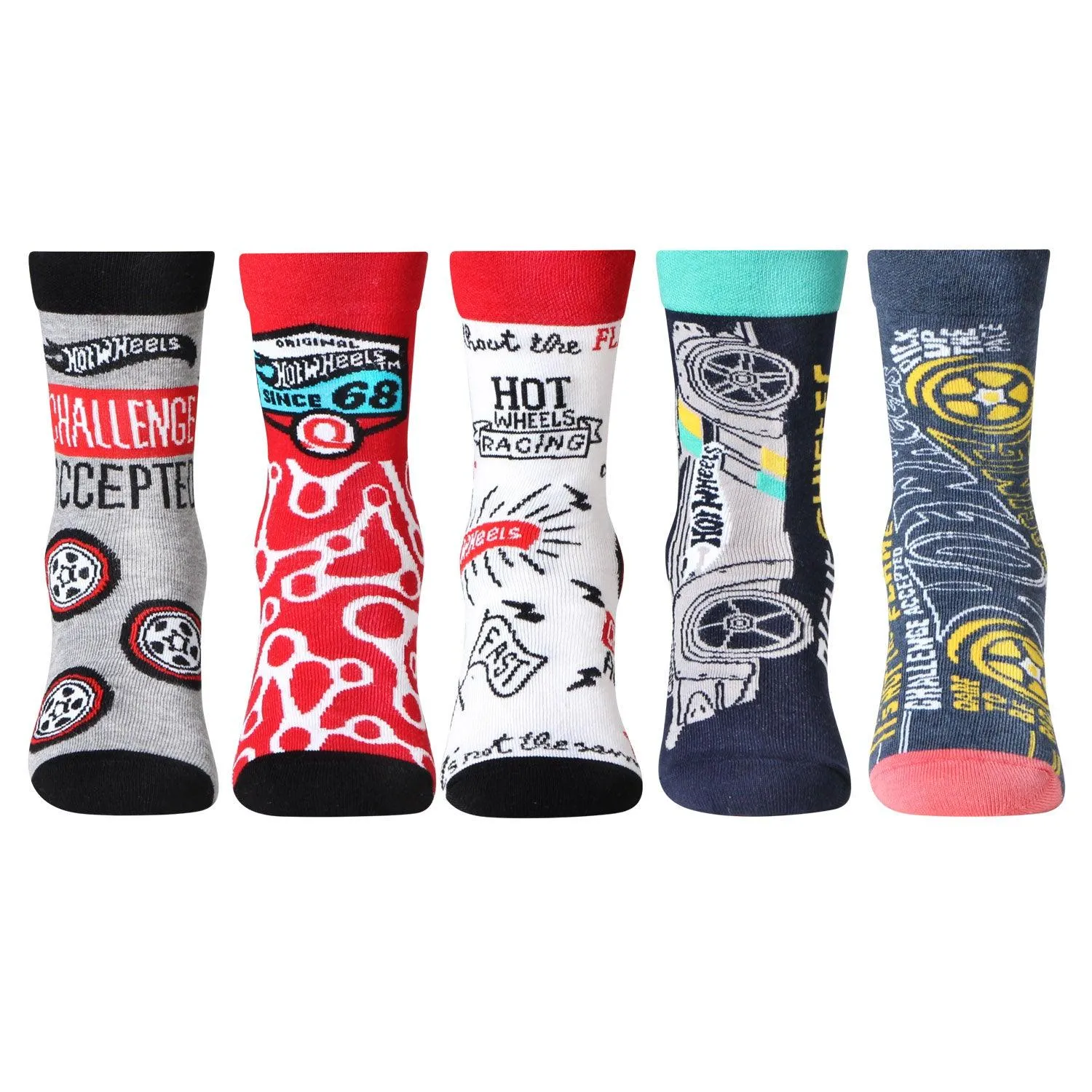 Hot Wheels Kids Socks - Pack of 5