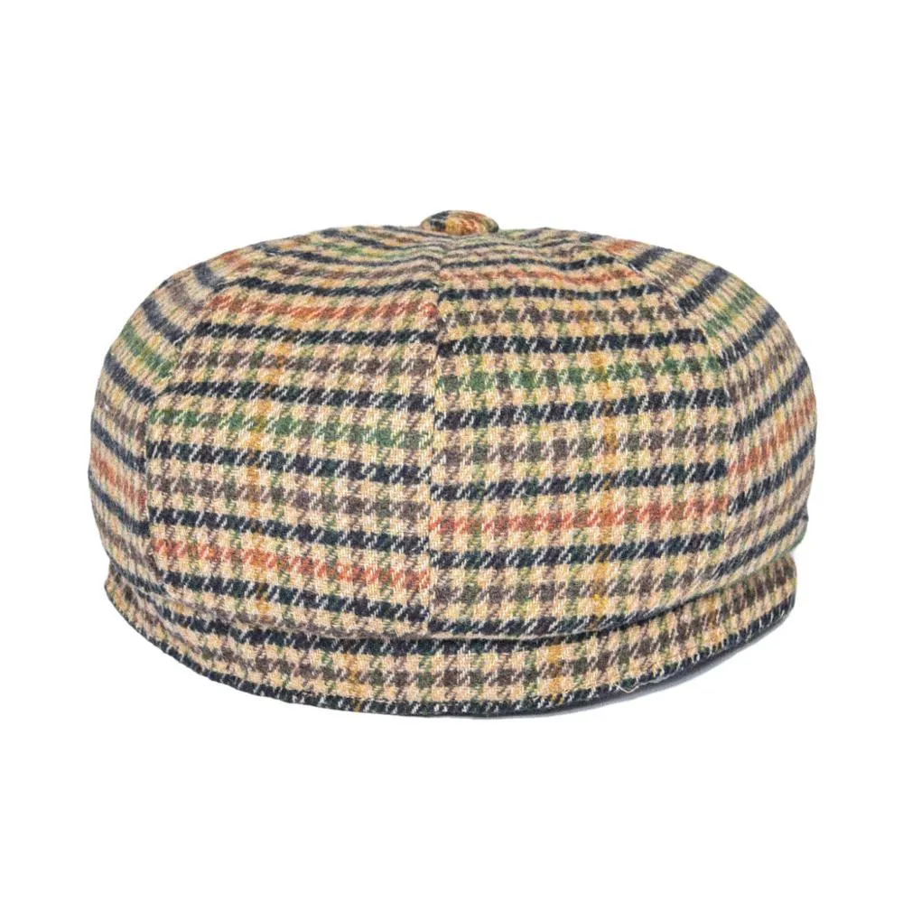 Houndstooth Tweed Newsboy Cap