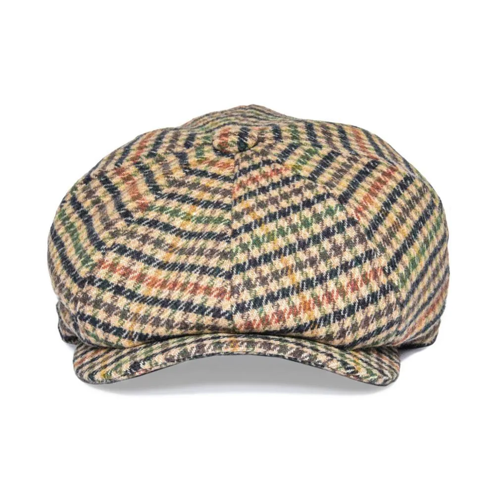 Houndstooth Tweed Newsboy Cap