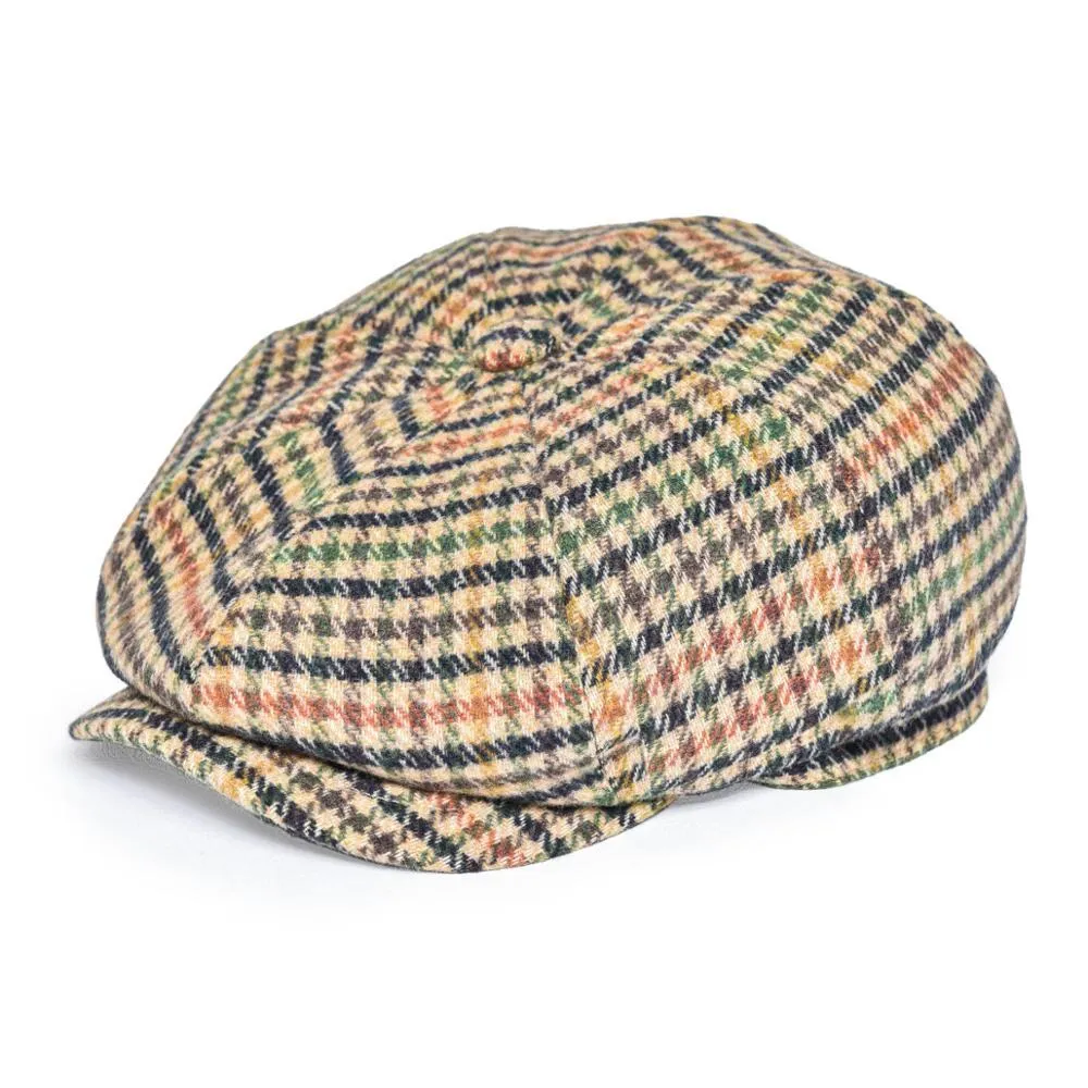 Houndstooth Tweed Newsboy Cap
