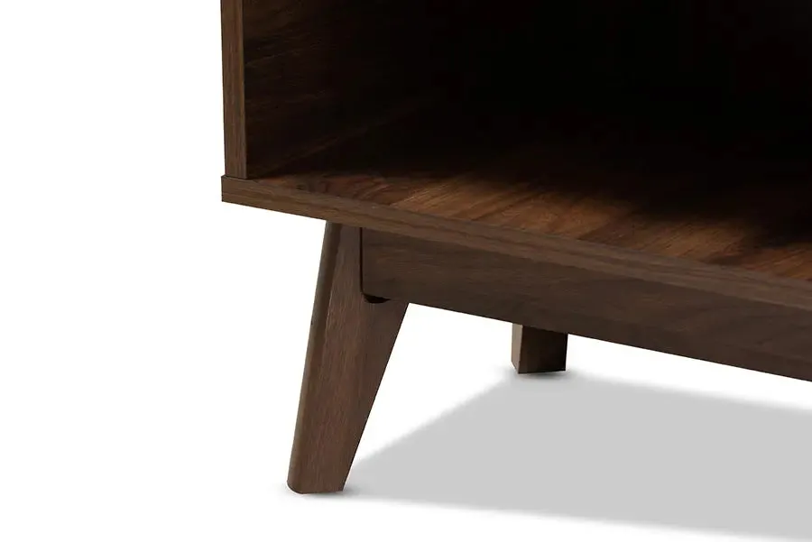 Houston Walnut Brown Finished 5-Shelf Wood Entryway Shoe Cabinet