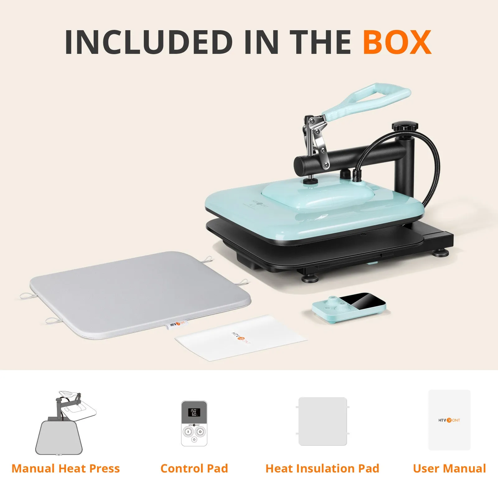 HTVRONT Manual Heat Press Machine 15" x 15" 110V   Tumbler Heat Press Machine   Hat Heat Press Machine