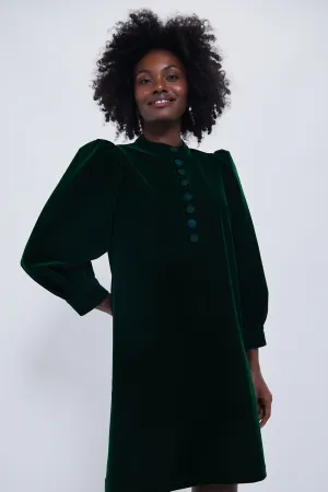 Hunter Green Velvet Samantha Dress
