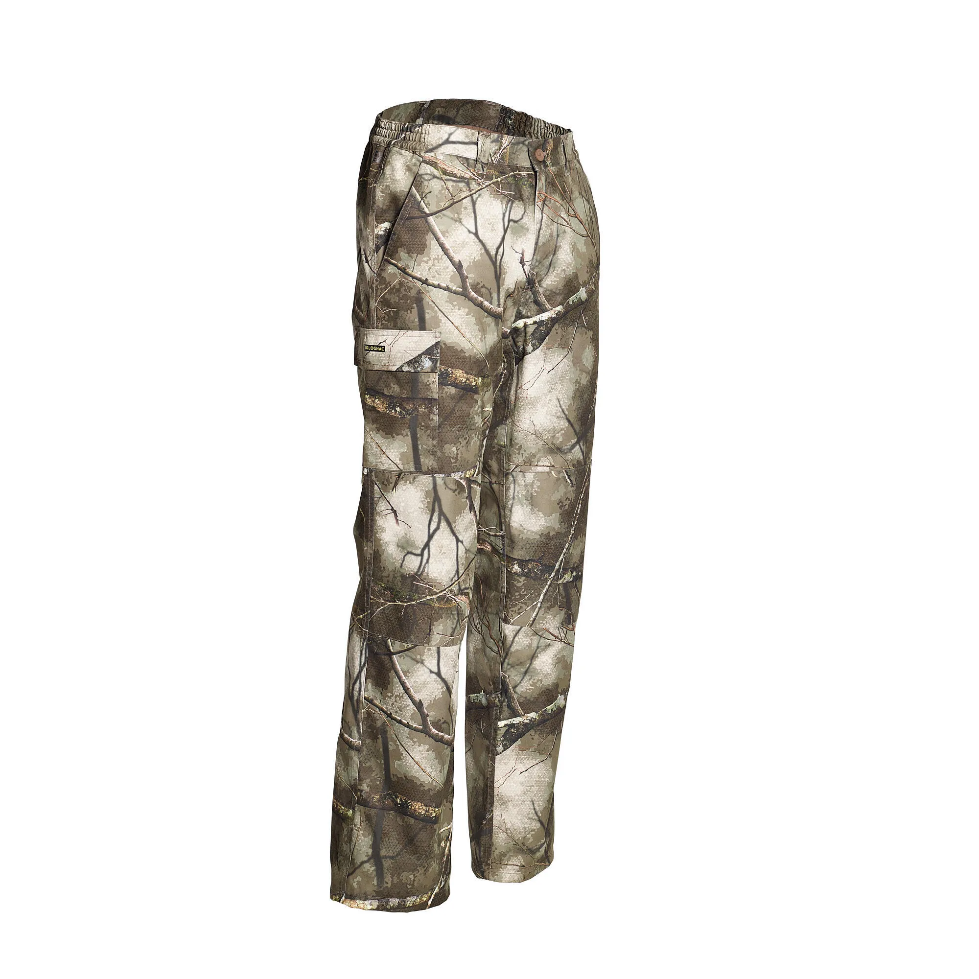 Hunting trousers TREEMETIC 100 warm waterproof SOLOGNAC, camouflage