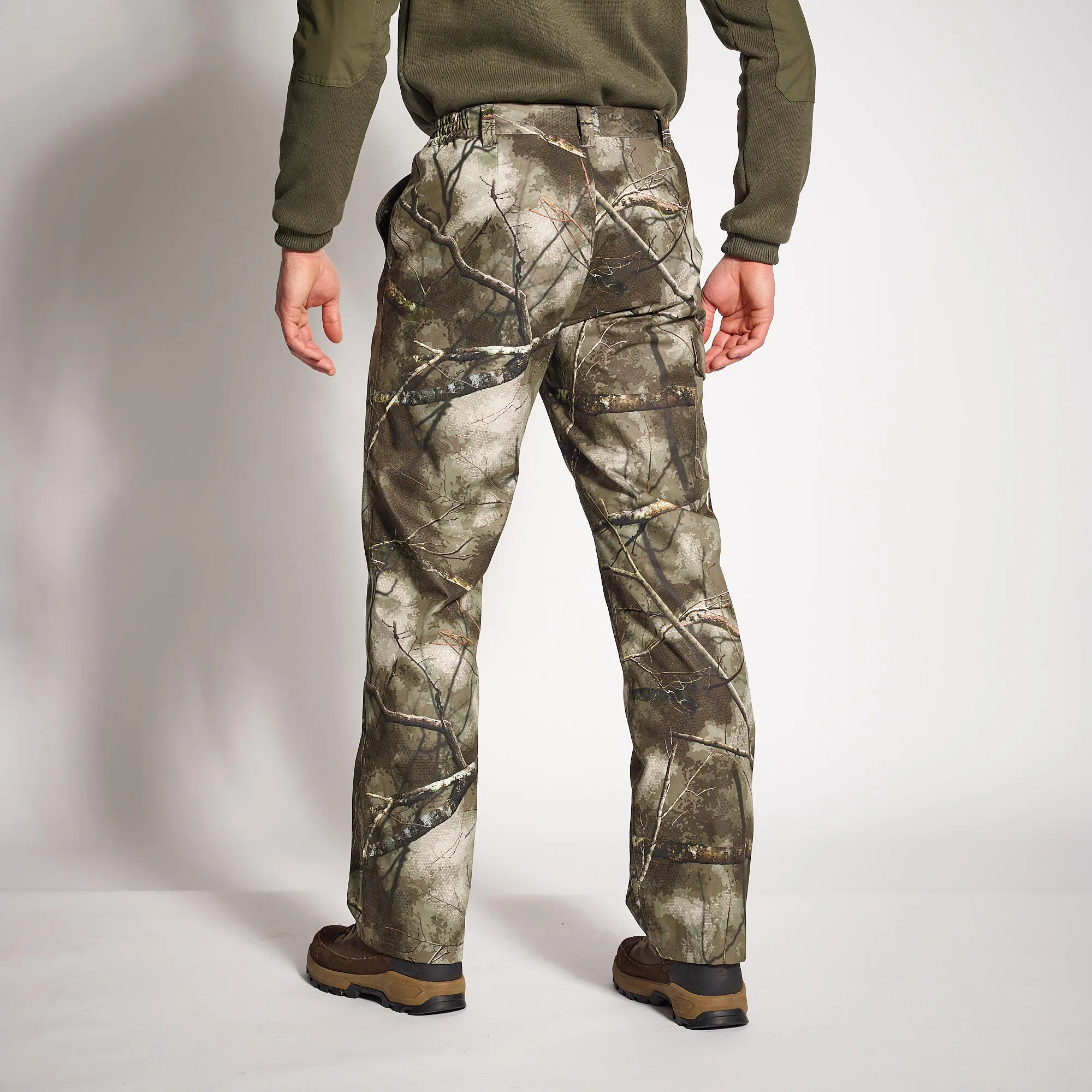 Hunting trousers TREEMETIC 100 warm waterproof SOLOGNAC, camouflage