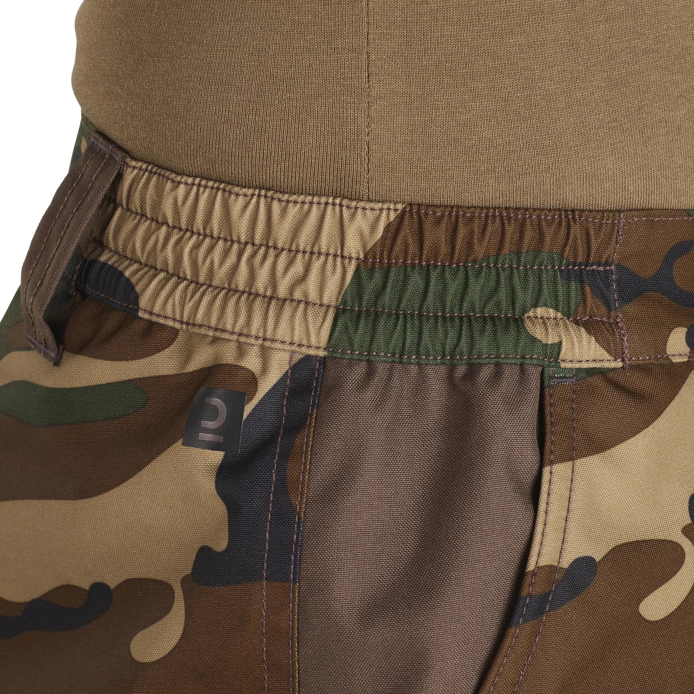 Hunting trousers/raincoat 100 warm camouflage SOLOGNAC, khaki