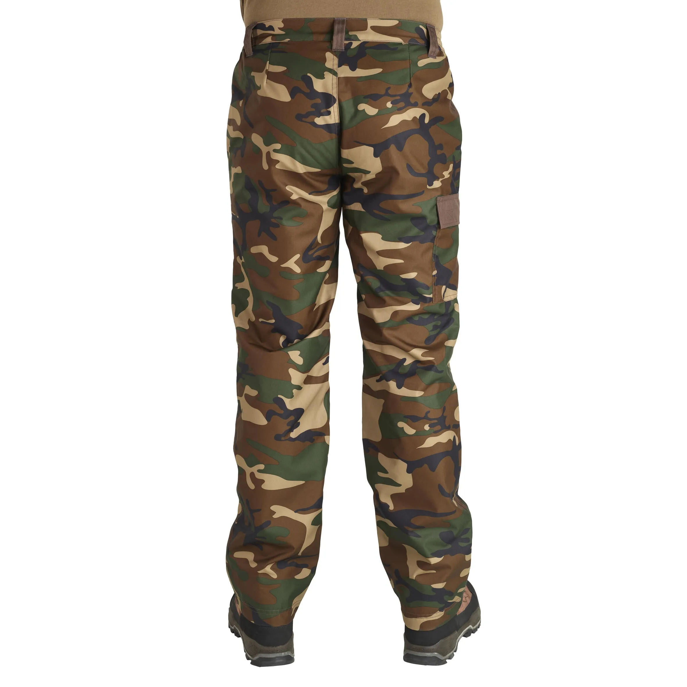 Hunting trousers/raincoat 100 warm camouflage SOLOGNAC, khaki